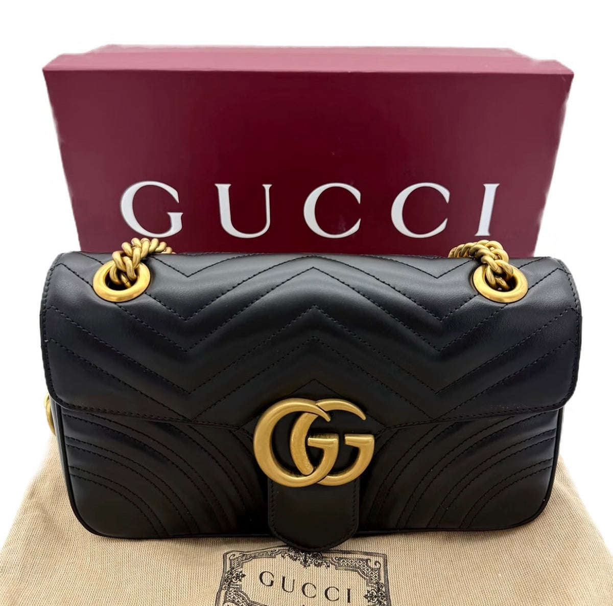 GUCCI heart GG MARMONT SHOULDER BAG
