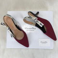 christian dior ayakkabi jadior bordo chic slingback topuklu