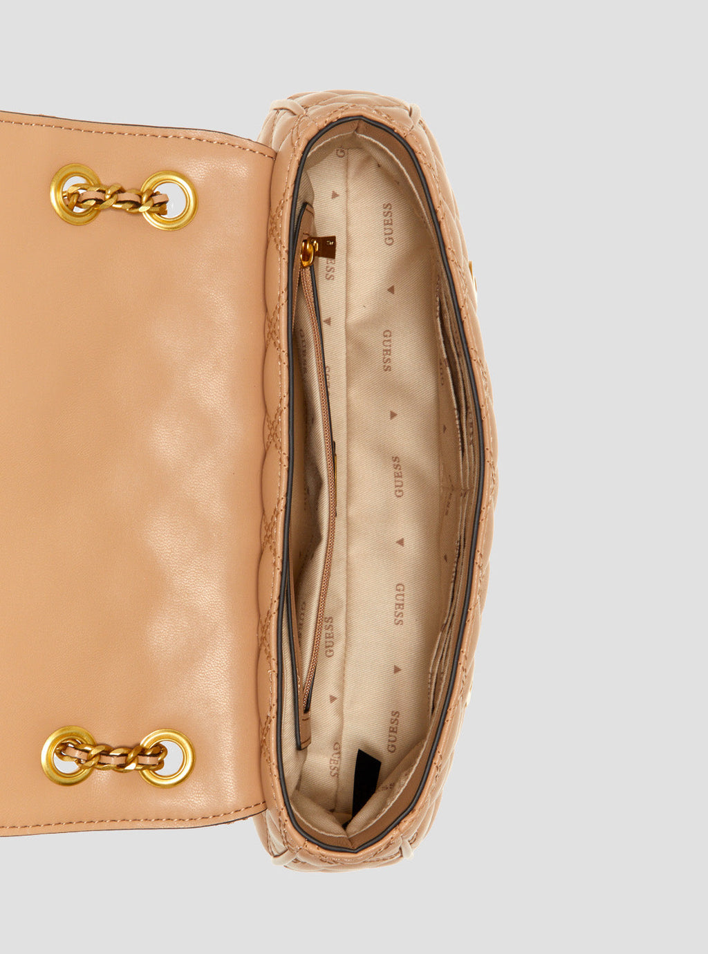 Beige Giully Convertible Crossbody Flap Bag