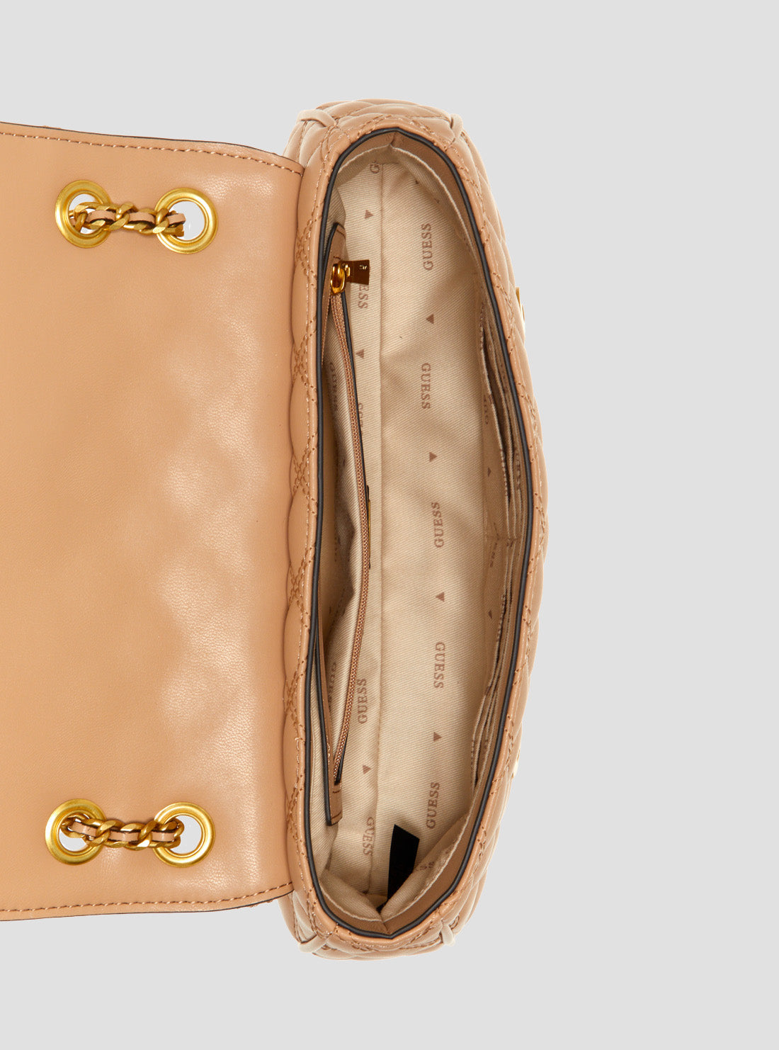 Beige Giully Convertible Crossbody Flap Bag