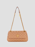 Beige Giully Convertible Crossbody Flap Bag
