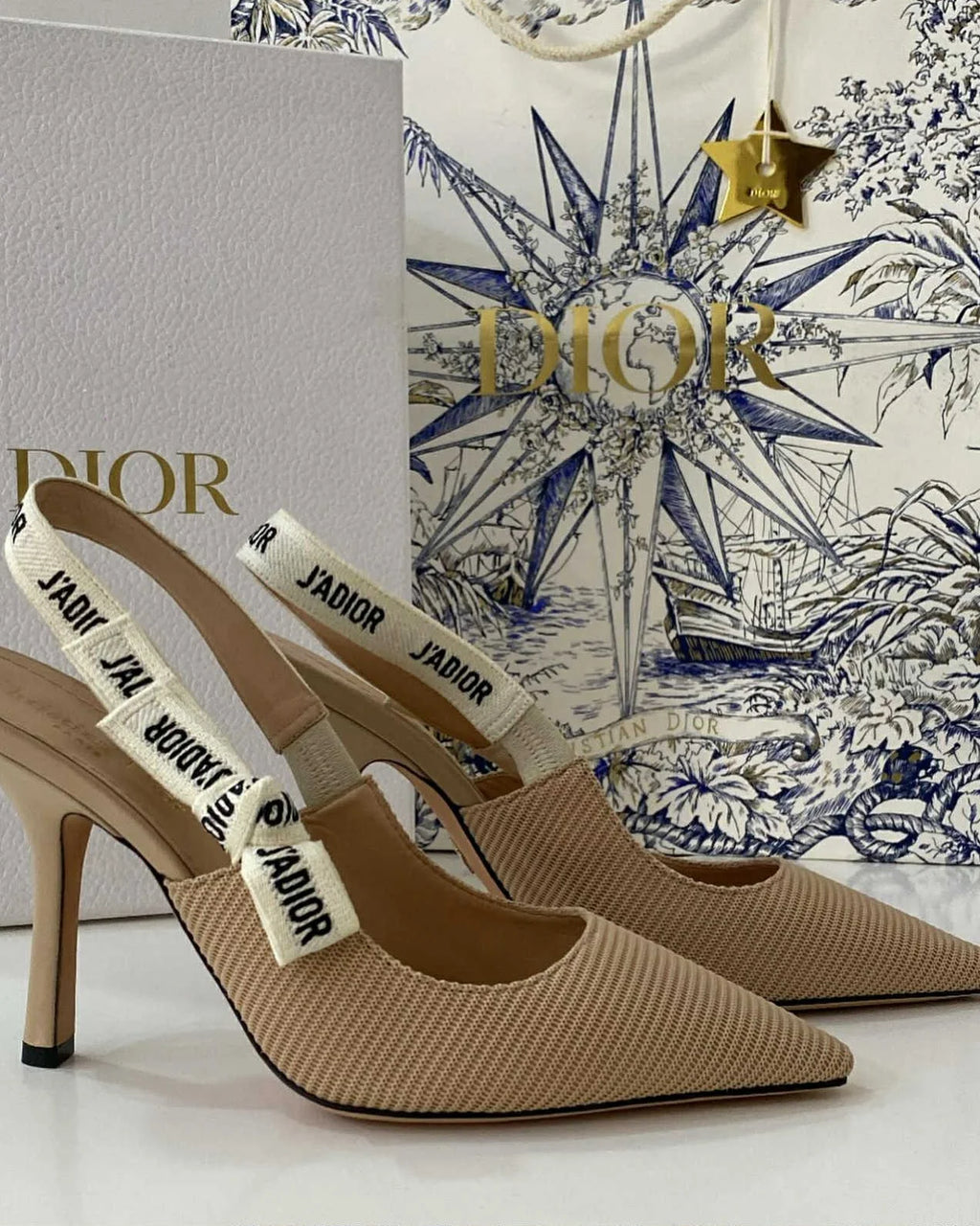 Escarpins J'Adior en toile (beige)