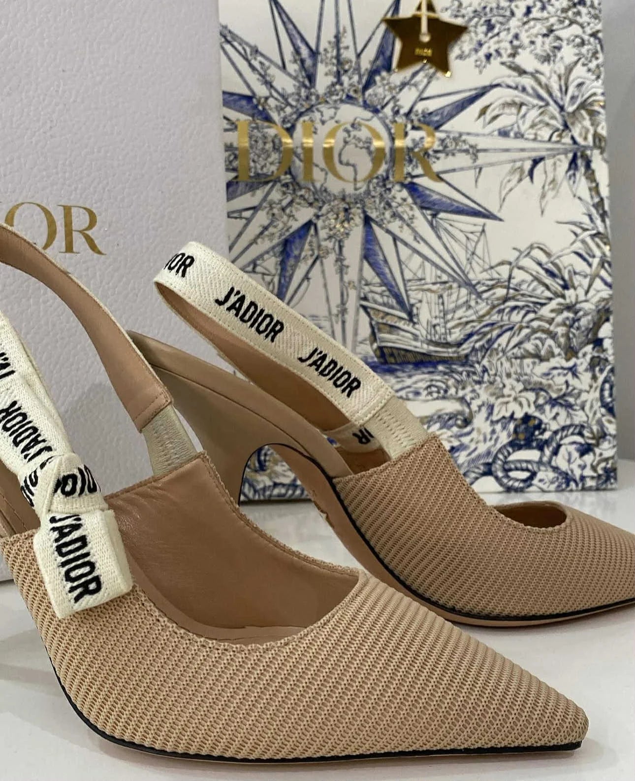 Escarpins J'Adior en toile (beige)